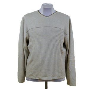 Brandini Le Collezioni Sweater Mens XL V-Neck Cotton Blend Ribbed